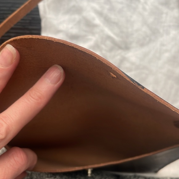 Leather Envelope style bag, Handmade & Painted - Picture 6 of 7